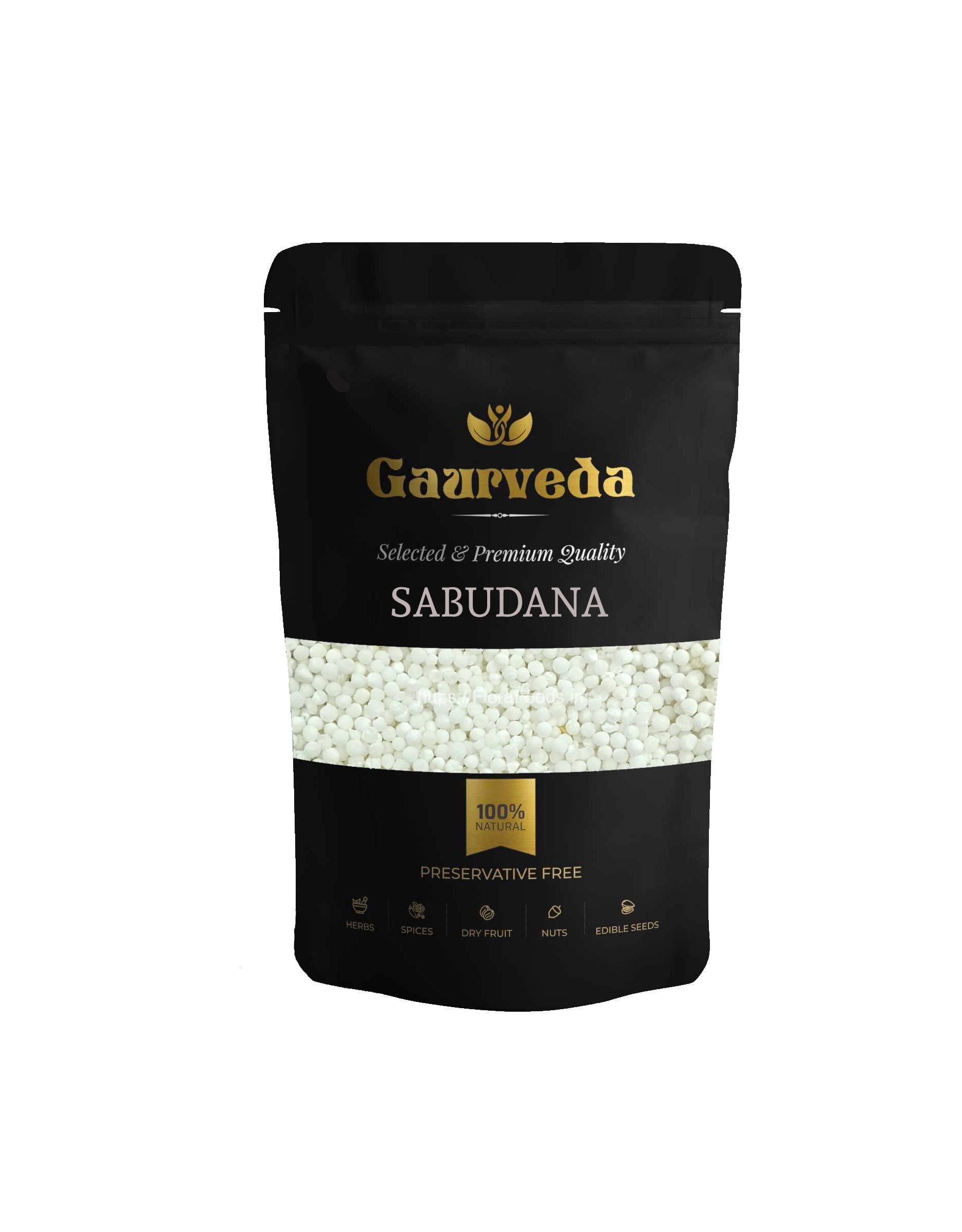 GAURVEDA Sabudana 100% Natural & Pure | Traditional Ayurvedic Herb/Seed/Powder | Supports Wellness & Daily Health | Ideal for Herbal Remedies, 100. Grams