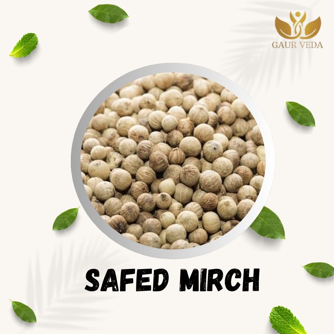 Gaurveda White Pepper - Safed Mirch - White Mirch - Dakhani Mirch - Piper Nigrum (100 Grams)