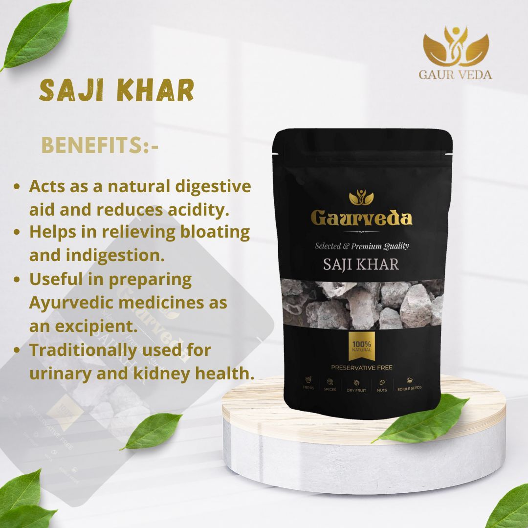 GAURVEDA Sajikhar 100% Natural & Pure | Traditional Ayurvedic Herb/Seed/Powder | Supports Wellness & Daily Health | Ideal for Herbal Remedies, 100 Grams