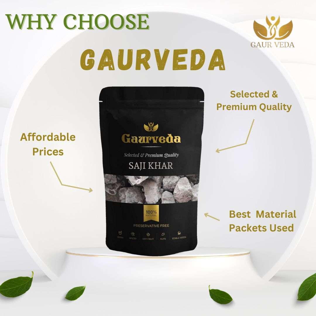 GAURVEDA Sajikhar 100% Natural & Pure | Traditional Ayurvedic Herb/Seed/Powder | Supports Wellness & Daily Health | Ideal for Herbal Remedies, 100 Grams
