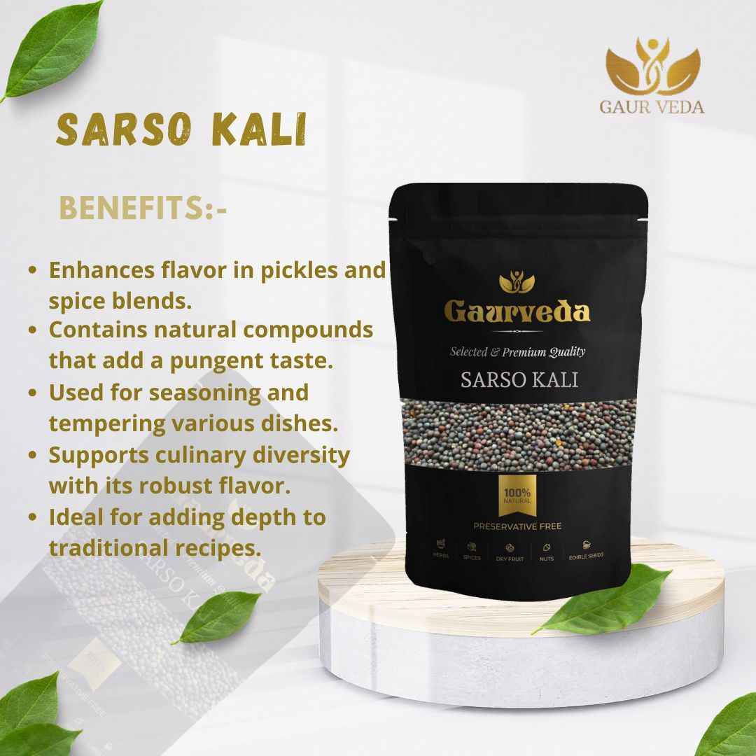 GAURVEDA Sarso Kali Fresh Mustard Greens |Authentic Indian Flavour| Nutritious Leafy Vegetable| Traditional Recipe Ingredient| | 1000 Grams