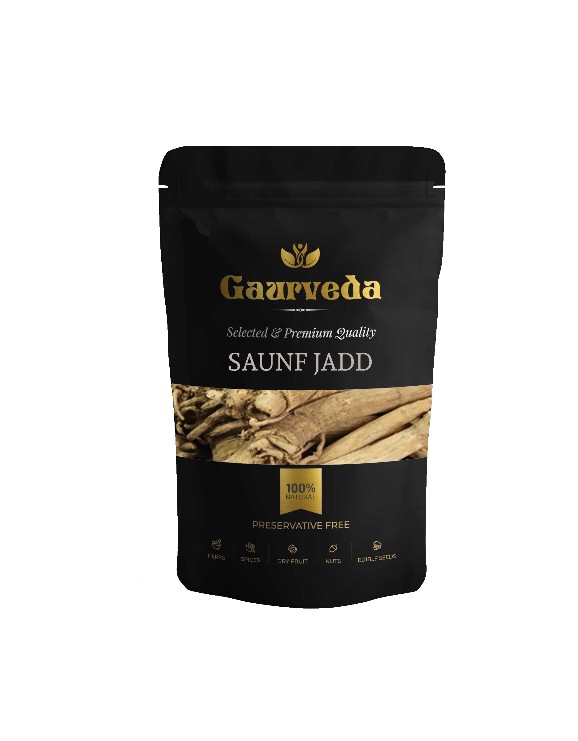 GAURVEDA Saunf jadd 100% Natural & Pure | Traditional Ayurvedic Herb/Seed/Powder | Supports Wellness & Daily Health | Ideal for Herbal Remedies, 100 Grams