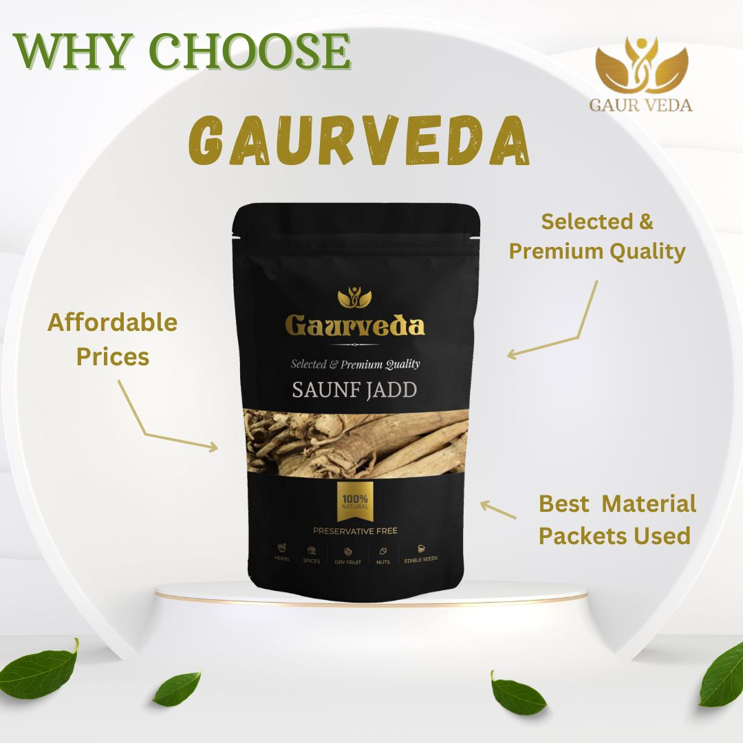 GAURVEDA Saunf jadd 100% Natural & Pure | Traditional Ayurvedic Herb/Seed/Powder | Supports Wellness & Daily Health | Ideal for Herbal Remedies, 100 Grams