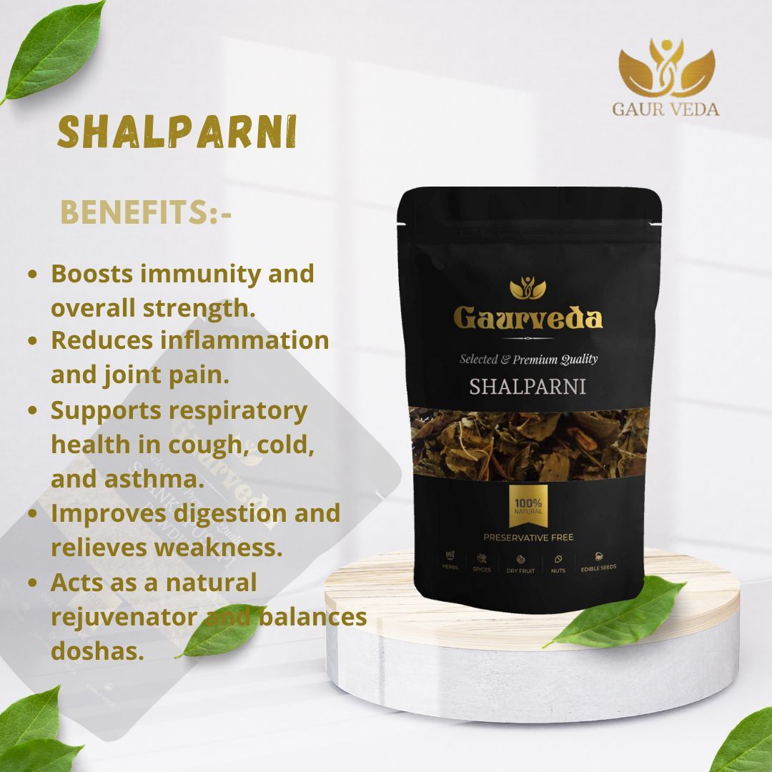 GAURVEDA Shalparni 100% Natural & Pure | Traditional Ayurvedic Herb/Seed/Powder | Supports Wellness & Daily Health | Ideal for Herbal Remedies, 100 Grams{221