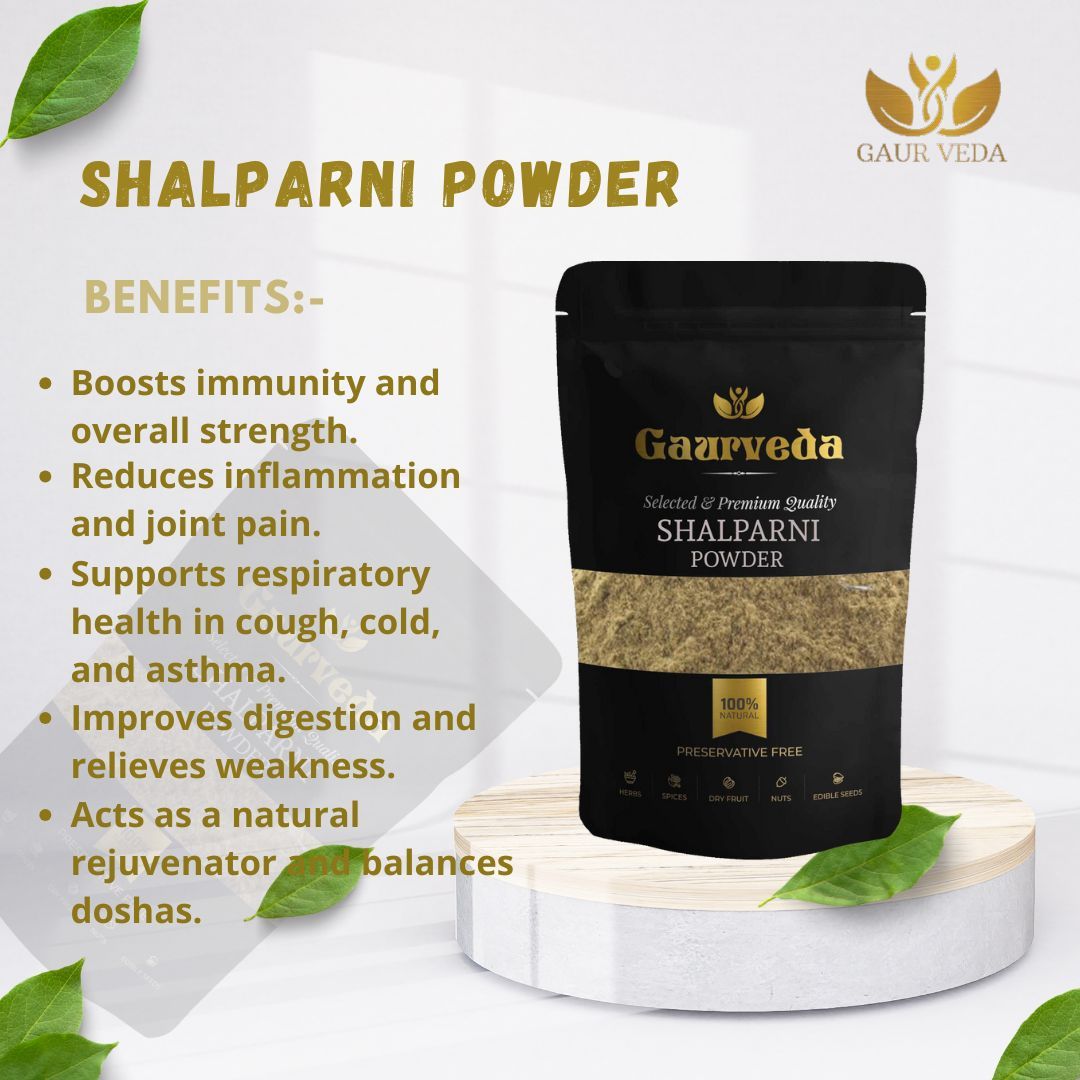 GAURVEDA Shalparni Powder 100% Natural & Pure | Traditional Ayurvedic Herb/Seed/Powder | Supports Wellness & Daily Health | Ideal for Herbal Remedies, 100 Grams