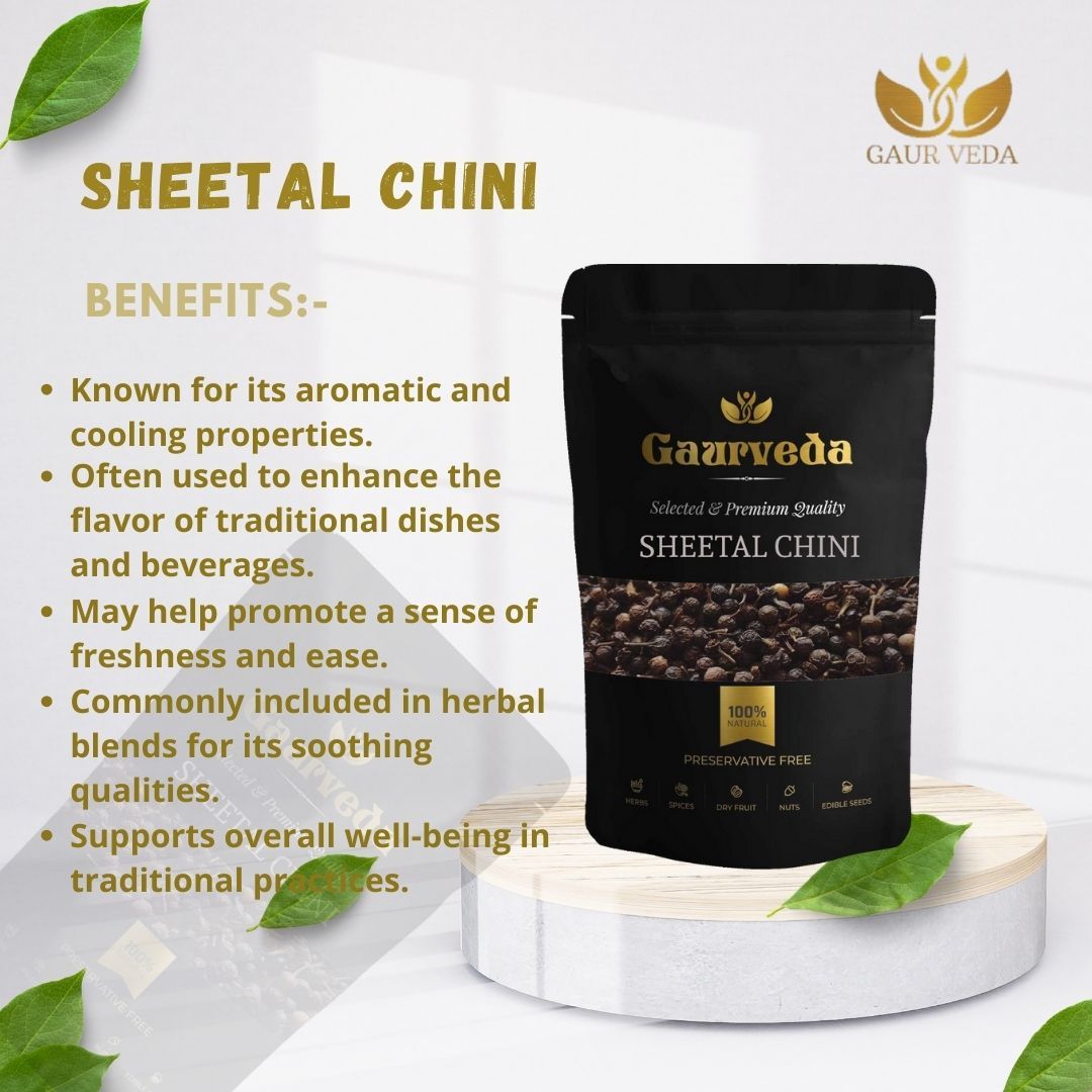 Gaurveda Shital Chini - Kabab Chini - Piper Cubeba Linn - Cubeb Berries - Pure & Natural (100)