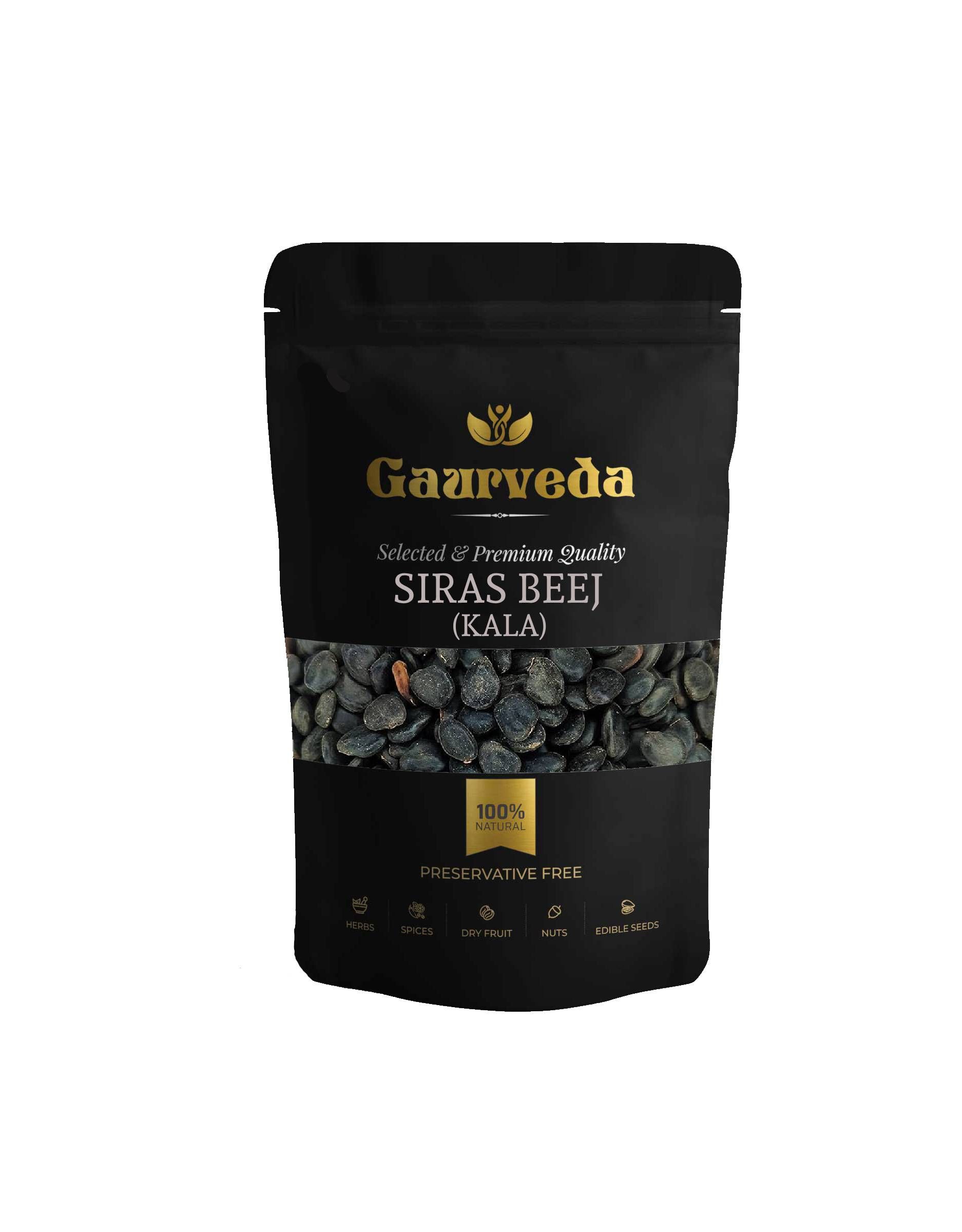 GAURVEDA Siras Beej Kala - Seeds, Natural Goodness, Authentic Indian Herb, Nutrient Rich Superfood, Traditional Wellness Support | 100 Grams