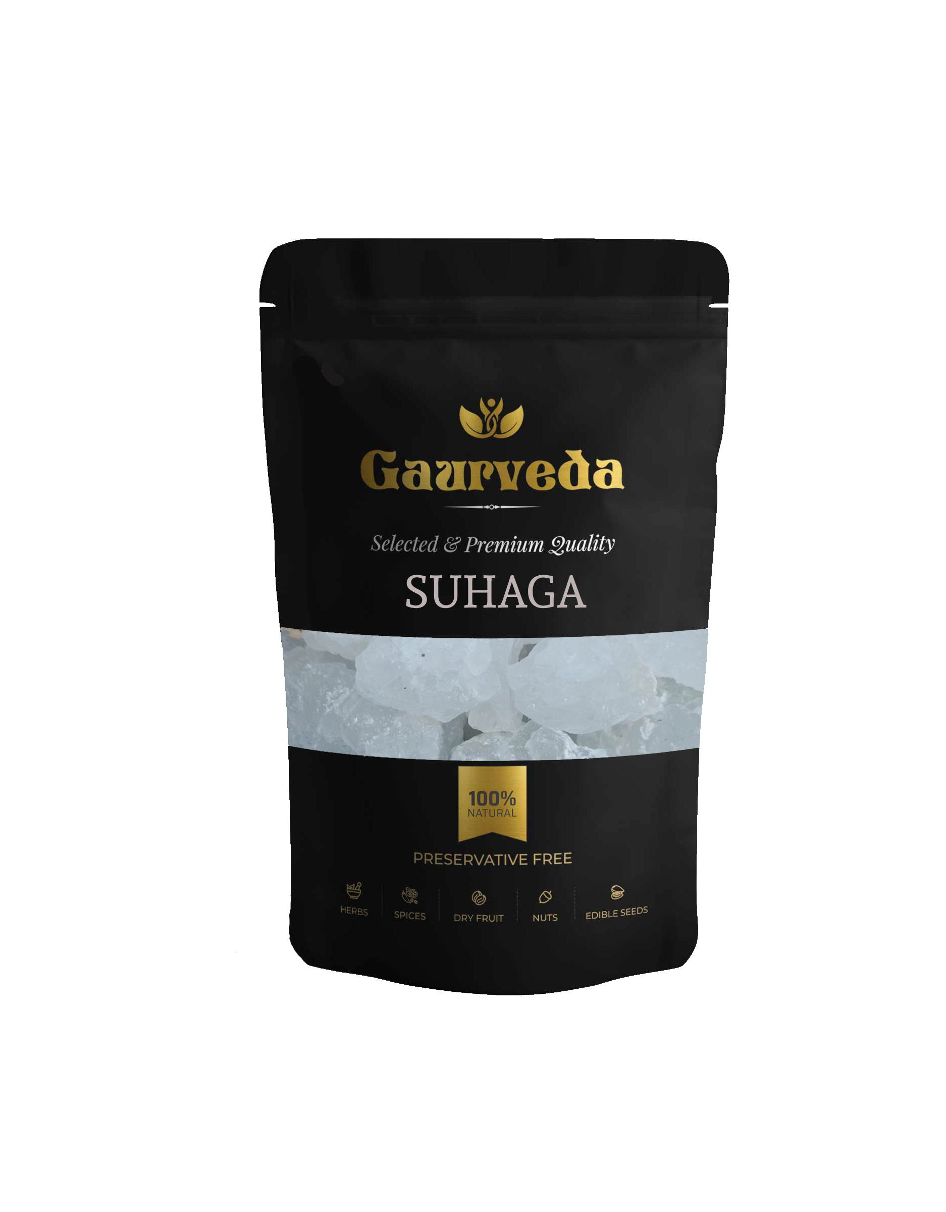 GAURVEDA Suhaga - Traditional Ayurvedic Ingredient - Natural Mineral Compound for Various Uses - Pure & Authentic, Homemade Remedies, Pooja Rituals | 100 Grams