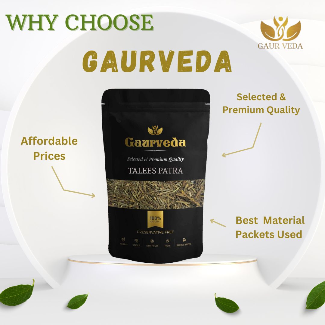 GAURVEDA Talees patra 100% Natural & Pure | Traditional Ayurvedic Herb/Seed/Powder | Supports Wellness & Daily Health | Ideal for Herbal Remedies, 100 Grams