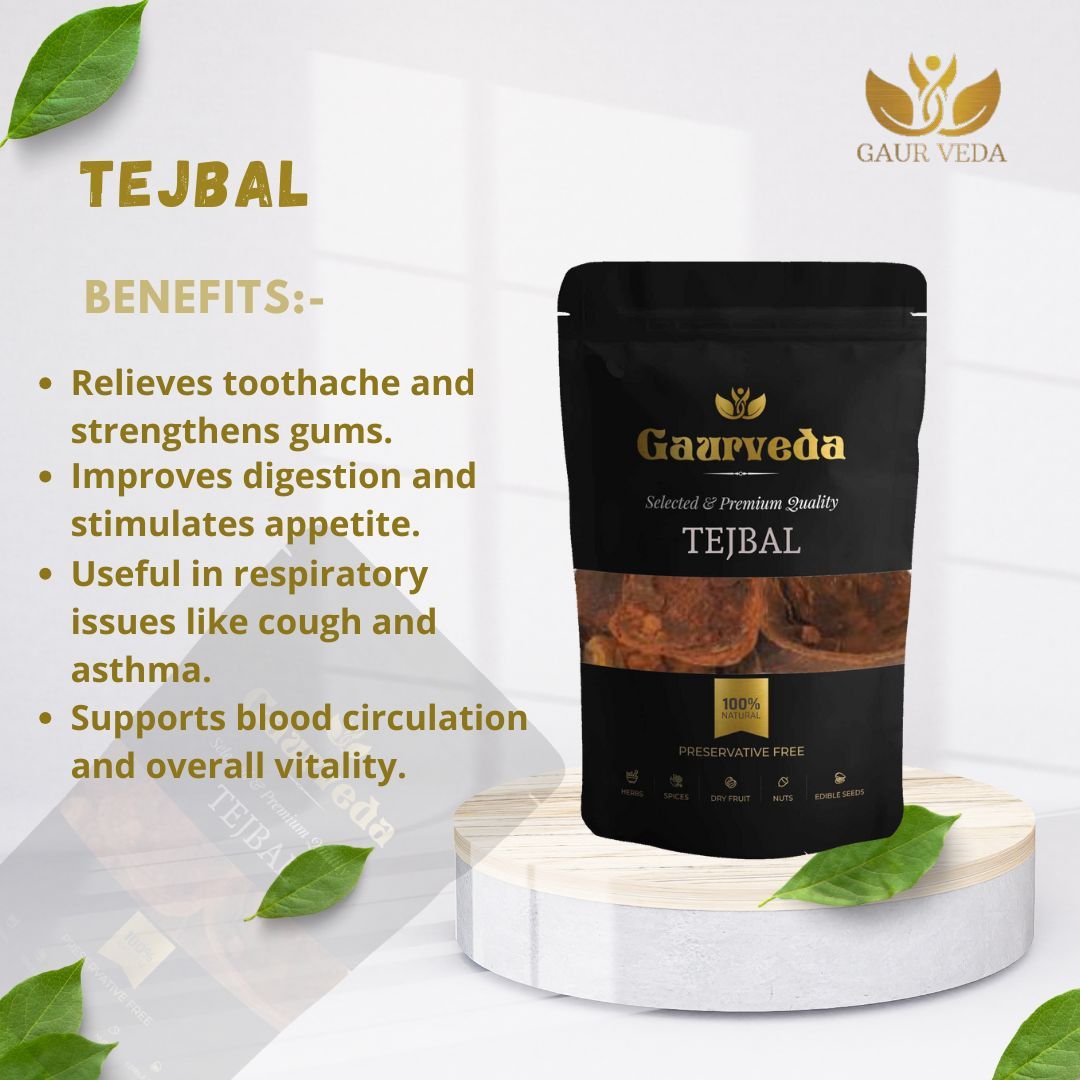 GAURVEDA Tejbal 100% Natural & Pure | Traditional Ayurvedic Herb/Seed/Powder | Supports Wellness & Daily Health | Ideal for Herbal Remedies, 100 Grams