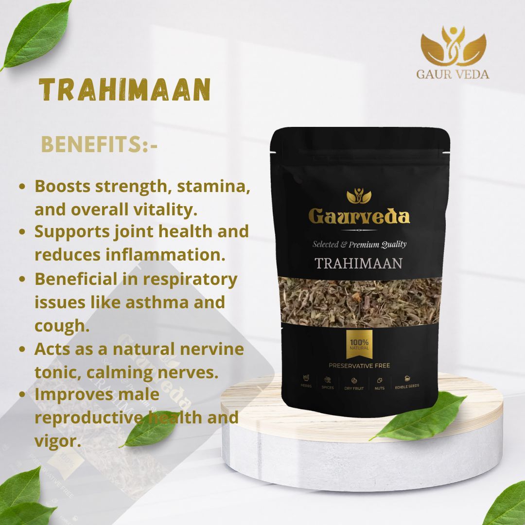 GAURVEDA Trahimaan 100% Natural & Pure | Traditional Ayurvedic Herb/Seed/Powder | Supports Wellness & Daily Health | Ideal for Herbal Remedies, 100 Grams