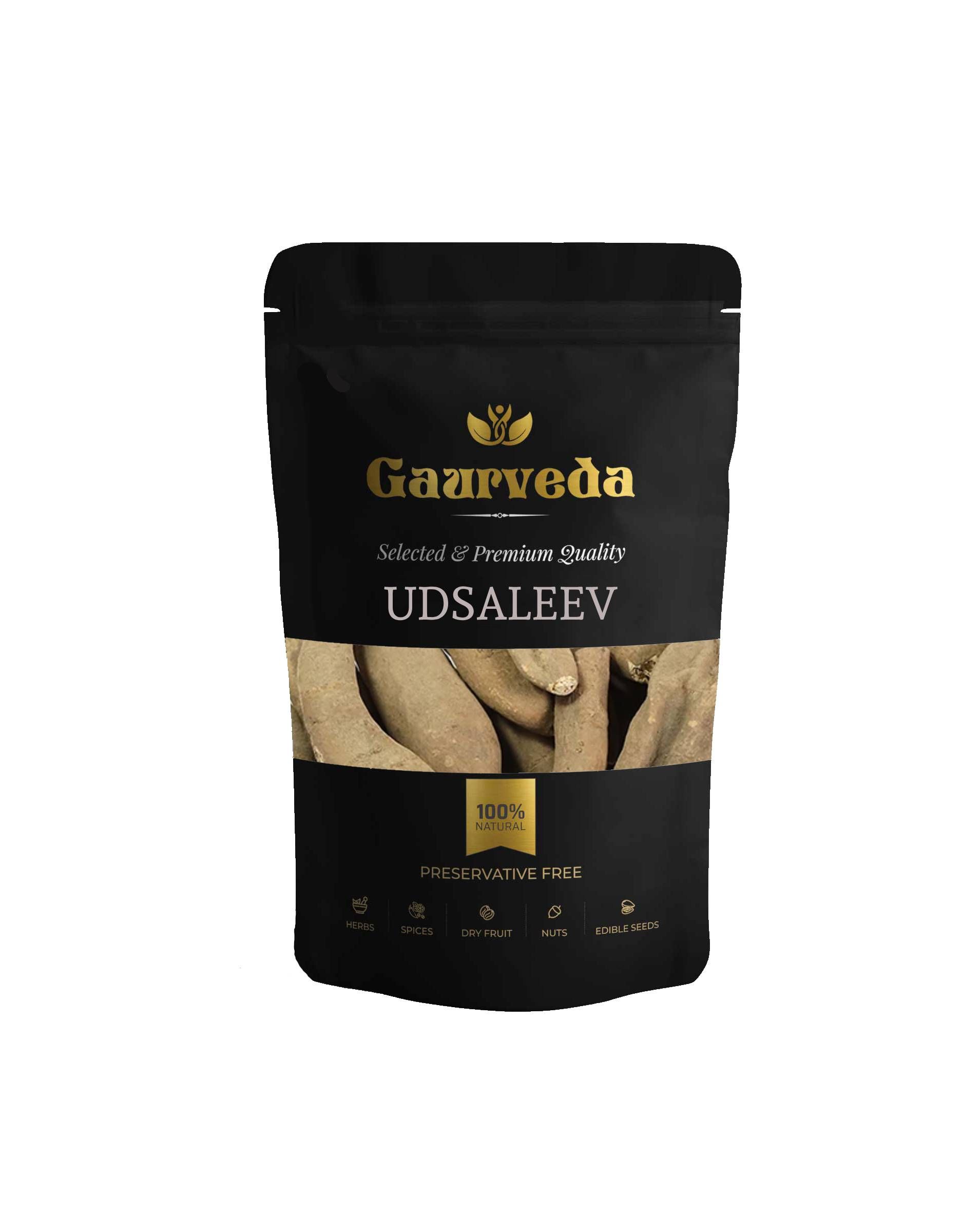 GAURVEDA Udsaleev 100% Natural & Pure | Traditional Ayurvedic Herb/Seed/Powder | Supports Wellness & Daily Health | Ideal for Herbal Remedies, 100 Grams