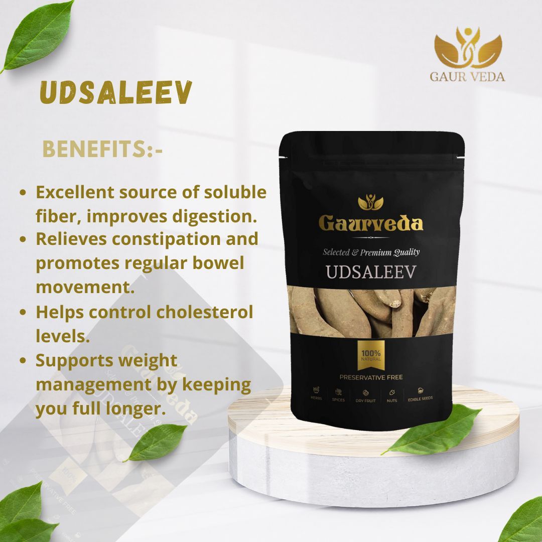 GAURVEDA Udsaleev 100% Natural & Pure | Traditional Ayurvedic Herb/Seed/Powder | Supports Wellness & Daily Health | Ideal for Herbal Remedies, 100 Grams