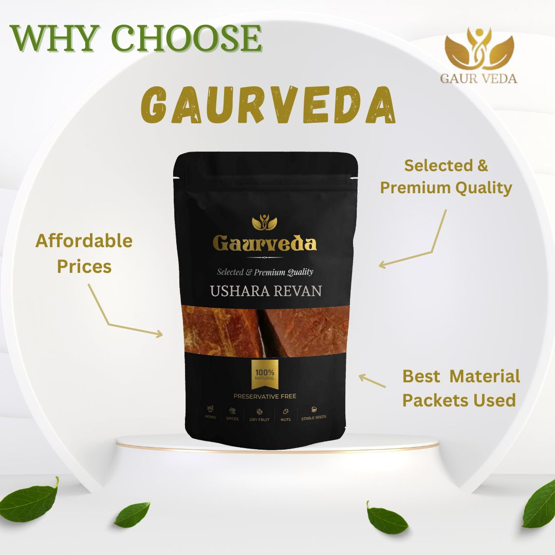 GAURVEDA Ushara Revan 100% Natural & Pure | Traditional Ayurvedic Herb/Seed/Powder | Supports Wellness & Daily Health | Ideal for Herbal Remedies, 10 Grams