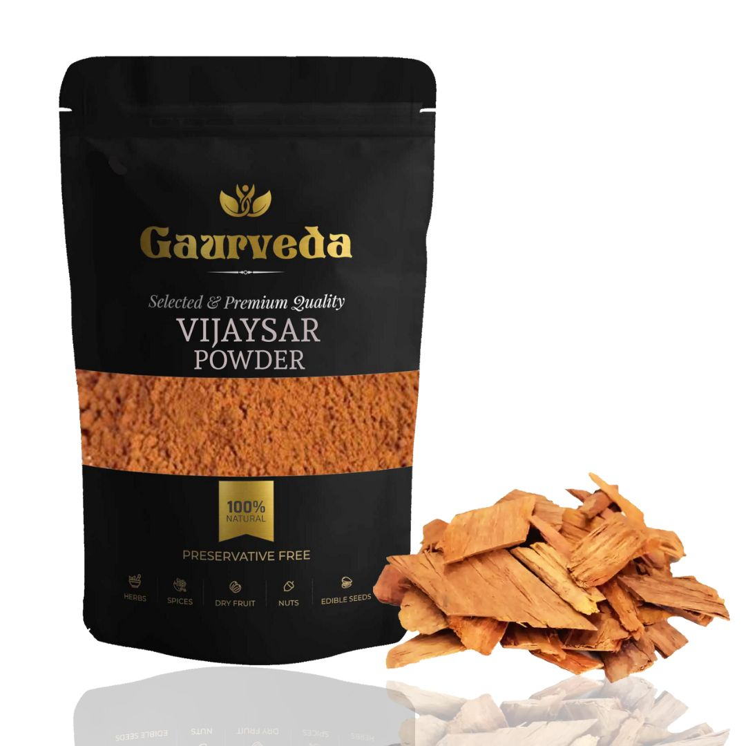 GAURVEDA Vijaysar Powder 100% Natural & Pure | Traditional Ayurvedic Herb/Seed/Powder | Supports Wellness & Daily Health | Ideal for Herbal Remedies, 100 Grams